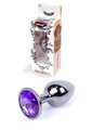Metalowy korek analny Dark Silver Plug Purple S 64-00034