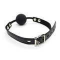 KNEBEL KULKA Z SILIKONU NA SKÓRZANYM PASKU ZAMYKANA NA KŁÓDKĘ DO BDSM 904273