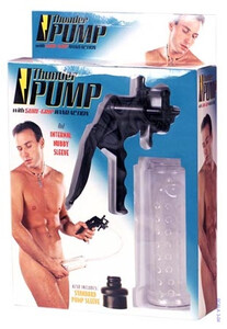 Duża pompka do powiększania penisa Żelowy wkład z wypustkami Thunder Pump 4279