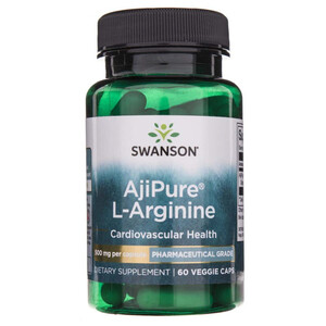 L-Arginina AjiPure Swanson 500 mg 60 kaps. Potencja Energia Siła 024547