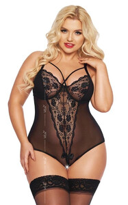 Ponętne Body Koronkowe Wstawki Amanda XL 737499