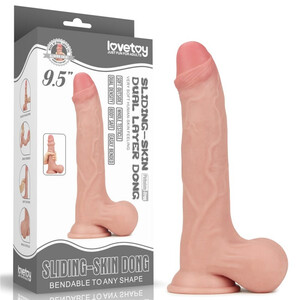 Naturalny penis z ruchomą skórą Sliding-Skin Dong 9.5'' 906470 