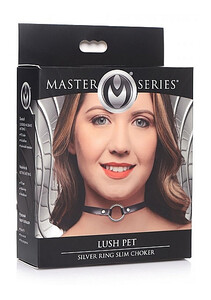 Srebrny Naszyjnik z Kołem Fetysz BDSM O-Ring Choker 045713