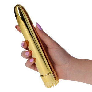 Złoty klasyczny gładki wibrator Classics Vibrating Sensation 20 cm Large 903078