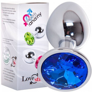 Metalowy korek analny z kryształem Diamond Plug Blue Small 070547
