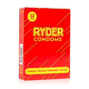 Klasyczne gładkie prezerwatywy RYDER CONDOMS 12 szt. 000247