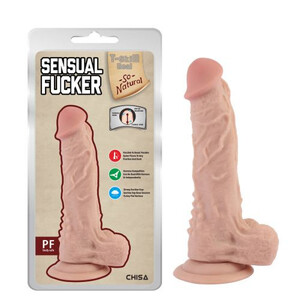 ŻYLASTY PENIS Z JĄDRAMI DILDO SENSUAL FUCKER 7,6" 904676