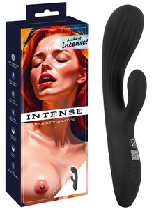CZARNY WIBRATOR KRÓLIK DO PUNKTU-G I ŁECHTACZKI INTENSE USB 486359
