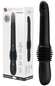 CZARNY PENIS POSUWISTY WIBRATOR PCHNIĘCIE 7 CM BW-069006