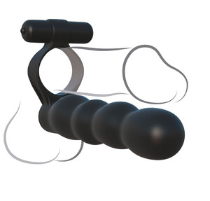 Wibrujący pierścień erekcji z dildo analnym C-Ringz Double Penetrator PD5930-23
