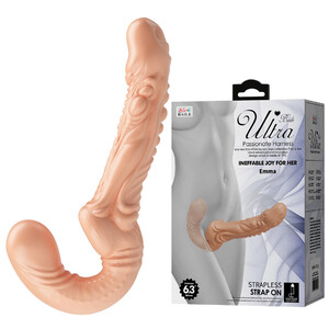 PODWÓJNY PENIS BEZ PASA SENSORYCZNY STRAP-ON DOPOCHWOWY 340228