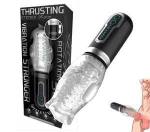 MĘSKI MASTURBATOR OBROTOWY POSUWISTY Z WIBRACJAMI 3W1 086987