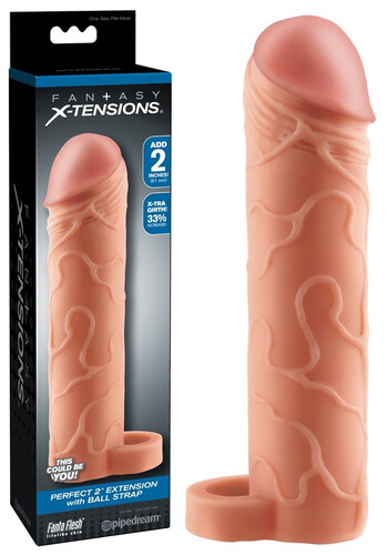 Nakładka na penisa z uchwytem na jądra Perfect Extension with Ball Strap 2 cale PD4117-21