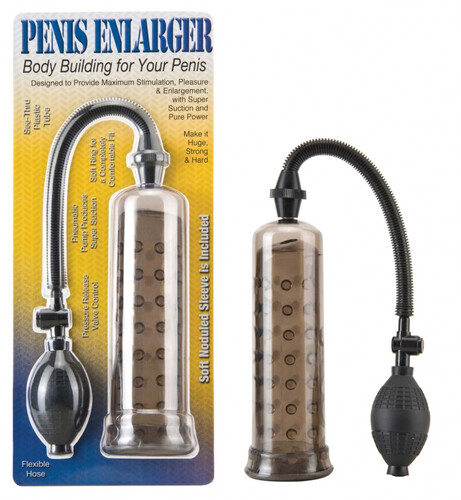 Pompka erekcyjna do powiększania penisa Penis Enlarger czarna z wypustkami 16-17SMK